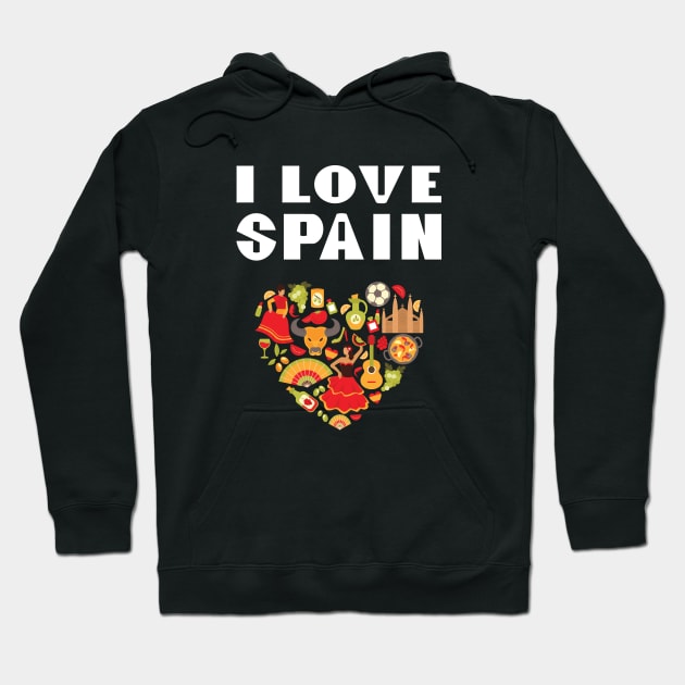 I Love Spain Spanish Symbols Hoodie by mstory